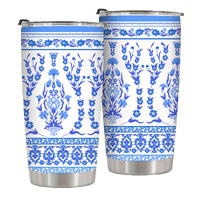blue and white porcelain 20 Oz Travel Tumbler Great for Christmas,Birthday,Wedding,Retirement As a gift for Mentor,Archaeologist,Artist for Honoring Tradition,Aesthetically Pleasing 