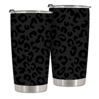 Black Leopard 20 Oz Travel Tumbler Great for Birthday Party,BBQ (Barbecue) As a gift for Student,Photographer,Graphic Designer,Artist for Aesthetically Pleasing,Daily Use 