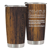 Chaos Coordinator 20 Oz Travel Tumbler Great for Thanksgiving,Christmas,Birthday As a gift for Colleague,Manager for Giving Thanks,Aesthetically Pleasing 