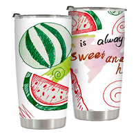 Watermelon Stainless Steel Insulated Tumblers 20 Oz - Life is Always Sweet and Happy - Father,Mother Gifts - Fathers Day,Birthday Party,Home Party,Family Dinner Gifts - Happiness Gifts