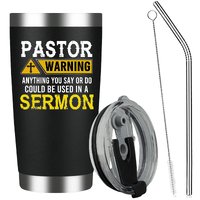 Pastor Appreciation Gifts Funny Tumbler,Pastor Gifts,20 Oz Stainless Steel Insulated Tumbler(Black),Gifts for Friend,Men,Boy 