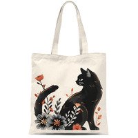Cat Tote Bag for Women,Cat Gift Bag,Grocery Bags,Beach Bag,Cute Canvas Tote Bag,Reusable Shopping Bag