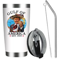 Funny  Gulf of America 2025 Trump Tumbler,Trump Cup,20 OZ White Stainless Steel Tumbler,Gifts for Friend,Women,Men 