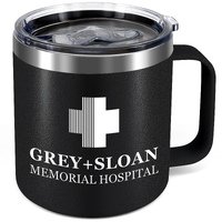 Greys Anatomy Coffee Travel Mug ,12 Oz Stainless Steel Insulated Mug - Grey Sloan - Funny Birthday Gifts for Doctor,Nurse,Women (Black)