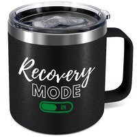 Recovery Mode On Motivational Mug ,12 Oz Stainless Steel Insulated Coffee Mug - Personalized gifts - Funny Idea Birthday Gifts for Women, Men (Black)