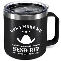 Don't Make Me Send Rip TV Show Merchandise ,12 Oz Stainless Steel Insulated Coffee Mug - Personalized Coffee Mug - Funny Birthday Gifts for Women,Girls(Black)