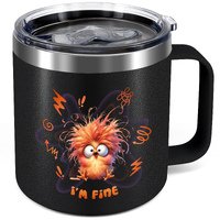 I'm Fine Coffee Mug,I'm Fine Coffee Mugs,12 Oz Stainless Steel Insulated Coffee Mug - Gifts for Sister,Friend,Coworker,Colleague,Women,Men,Boy,Girls