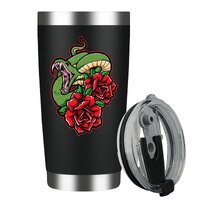 snake Stainless Steel Insulated Tumbler With Lid 20oz , Travel Coffee Mug , Novelty Gifts
