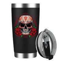 skull Stainless Steel Insulated Tumbler With Lid 20oz , Travel Coffee Mug , Novelty Gifts