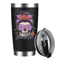 Stainless Steel Insulated Tumbler With Lid - Momster - Halloween Gitfs - 20oz Coffee Mug,Novelty Gifts