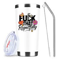 Unique Tumbler,Unique Tumbler,20 Oz Stainless Steel Vacuum Tumbler,Travel Coffee Mugs,Birthday Gifts (White)