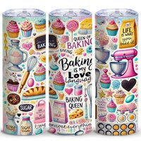 Baking Tumbler,Cute Baker Tumblers,20 OZ Insulated Vacuum Skinny Tumbler,Gifts for Mother,Friend,Colleague,Women,Girls,Family,1 Pcs