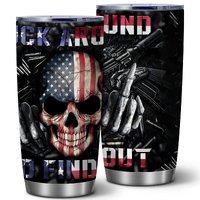 Skull American Flag Tumblers ,Skull Water Bottle 20 Oz Insulated Stainless Steel Vacuum Tumbler,Travel Coffee Mugs,Birthday Gift for  Women,Men,Boy,Girls,1 Pcs