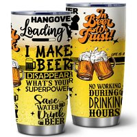 Hangover Loading,It's Beer O'clock ,Beer Tumblers 20 Oz Insulated Stainless Steel Vacuum Tumbler,Travel Coffee Mugs,Birthday Gift for  Women,Men,Boy,Girls,1 Pcs