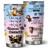 I Love My Job ,Funny Office Tumbler 20 Oz Insulated Stainless Steel Vacuum Tumbler,Travel Coffee Mugs,Birthday Gift for  Colleague,Women,Men,1 Pcs