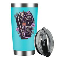 Thick Thighs & Spooky Vibes Stainless Steel Insulated Tumbler With Lid 20oz , Travel Coffee Mug , Novelty Gifts
