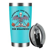 I Spend All Year Waiting For Halloween Stainless Steel Insulated Tumbler With Lid 20oz , Travel Coffee Mug , Novelty Gifts