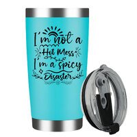 I'M Not A Hot Mess I'M A Spicy Disaster Stainless Steel Insulated Tumbler With Lid 20oz , Travel Coffee Mug , Novelty Gifts