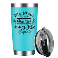 My Brain Has too Many Tabs Open Stainless Steel Insulated Tumbler With Lid 20oz , Travel Coffee Mug , Novelty Gifts