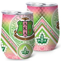 Gifts for Aka Sorority Wine Tumbler 12 Oz - Wine Tumbler for Women， Stainless Steel Wine Glasses - Women Gifts