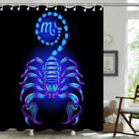  Zodiac Scorpio Shower Curtain Scorpion Tattoo Horoscopes Theme,Shower Curtain,Shower Curtains for Bathroom,Bath Curtain,72x72 Inches