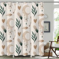  Bohemian Shower Curtain,Moon Shower Curtain,Shower Curtain,Shower Curtains for Bathroom,Bath Curtain,72x72 Inches
