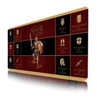 Put on The Full Armor of God,Funny Mouse Pad,Funny XL Gaming Mouse Pad for Desk,Large Computer Keyboard Offic Desk Mat Mouse Pad,Waterproof Desk Pad, 900X400 mm