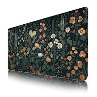 Green Mouse Pad,Cute Floral Mouse Pad,Funny XL Gaming Mouse Pad for Desk,Large Computer Keyboard Offic Desk Mat Mouse Pad,Waterproof Desk Pad, 900X400 mm