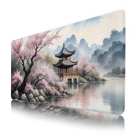 Japanese Cute Mouse Pad,Cherry Blossom Mouse Pad,Funny XL Gaming Mouse Pad for Desk,Large Computer Keyboard Offic Desk Mat Mouse Pad,Waterproof Desk Pad, 900X400 mm