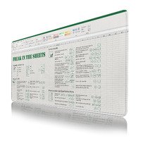 Excel Cheat Sheet Desk Pad,Funny Excel Shortcut Mat,Funny XL Gaming Mouse Pad for Desk,Large Computer Keyboard Offic Desk Mat Mouse Pad,Waterproof Desk Pad, 900X400 mm