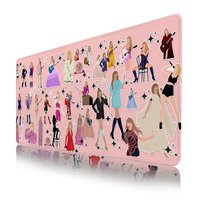 Cute Pink Desk Mat,Kawaii Mouse Pad,Funny XL Gaming Mouse Pad for Desk,Large Computer Keyboard Offic Desk Mat Mouse Pad,Waterproof Desk Pad, 900X400 mm