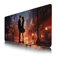 Japanese Mouse Pad Anime,Red And Black Mouse Pad,Funny XL Gaming Mouse Pad for Desk,Large Computer Keyboard Offic Desk Mat Mouse Pad,Waterproof Desk Pad, 900X400 mm