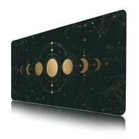 Celestial Moon Phases Mouse Pad,Cosmic Gold Design with Constellations and Stars,Funny XL Gaming Mousepad for Desk with Stitched Edges,Large Computer Keyboard Offic Desk Mat Mousepad,Waterproof Desktop Pad, 900X400 MM
