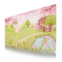 Sakura Cherry Blossom Mouse Pad,Cute Frog Mouse Pad,Funny XL Gaming Mousepad for Desk with Stitched Edges,Large Computer Keyboard Offic Desk Mat Mousepad,Waterproof Desktop Pad, 900X400 MM