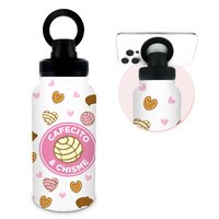 Cafecito Y Chisme Water Bottle,Cute Mexican Coffee Mugs Tumbler Cup,20 Oz Magnetic Insulated Stainless Steel Water Bottle Tumbler,Leak Spill Proof Water Bottles