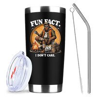 Fun Fact Tumbler,I Don't Care Chic Cup,20 Oz Stainless Steel Vacuum Tumbler,Travel Coffee Mugs,Birthday Gifts  (Black)