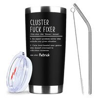 Cluster Fck Fixer Tumbler,Personalized Coworker Mug ,20 Oz Stainless Steel Vacuum Tumbler,Travel Coffee Mugs,Birthday Gifts  (Black)