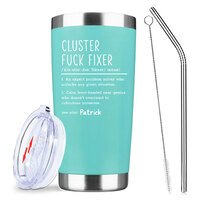 Cluster Fck Fixer Tumbler,Personalized Coworker Mug ,20 Oz Stainless Steel Vacuum Tumbler,Travel Coffee Mugs,Birthday Gifts (Mint)