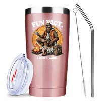 Fun Fact Tumbler, I Don't Care Chic Cup,20 OZ  Stainless Steel Insulated Tumbler,Travel Coffee Mugs Water Bottle Birthday Party Gifts