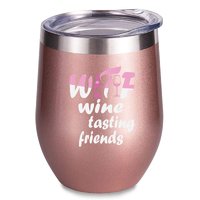 Funny Personalized Rose Gold Wine Tumbler 12 Oz - Wtf Wine Tasting Friends - Friend,Bartender,Women,Girlfriend Gifts - Christmas,Anniversary,Home Party,Beach Party Gifts - Expressing Personality Gifts