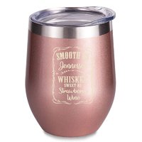 Funny Personalized  Rose Gold Wine Tumbler 12 Oz - Smooth As Tennessee Whiskey Sweet as Strawberry Wine - Daughter,Aunt,Women,Girlfriend Gifts - Anniversary,Engagement,Friendship Gifts 